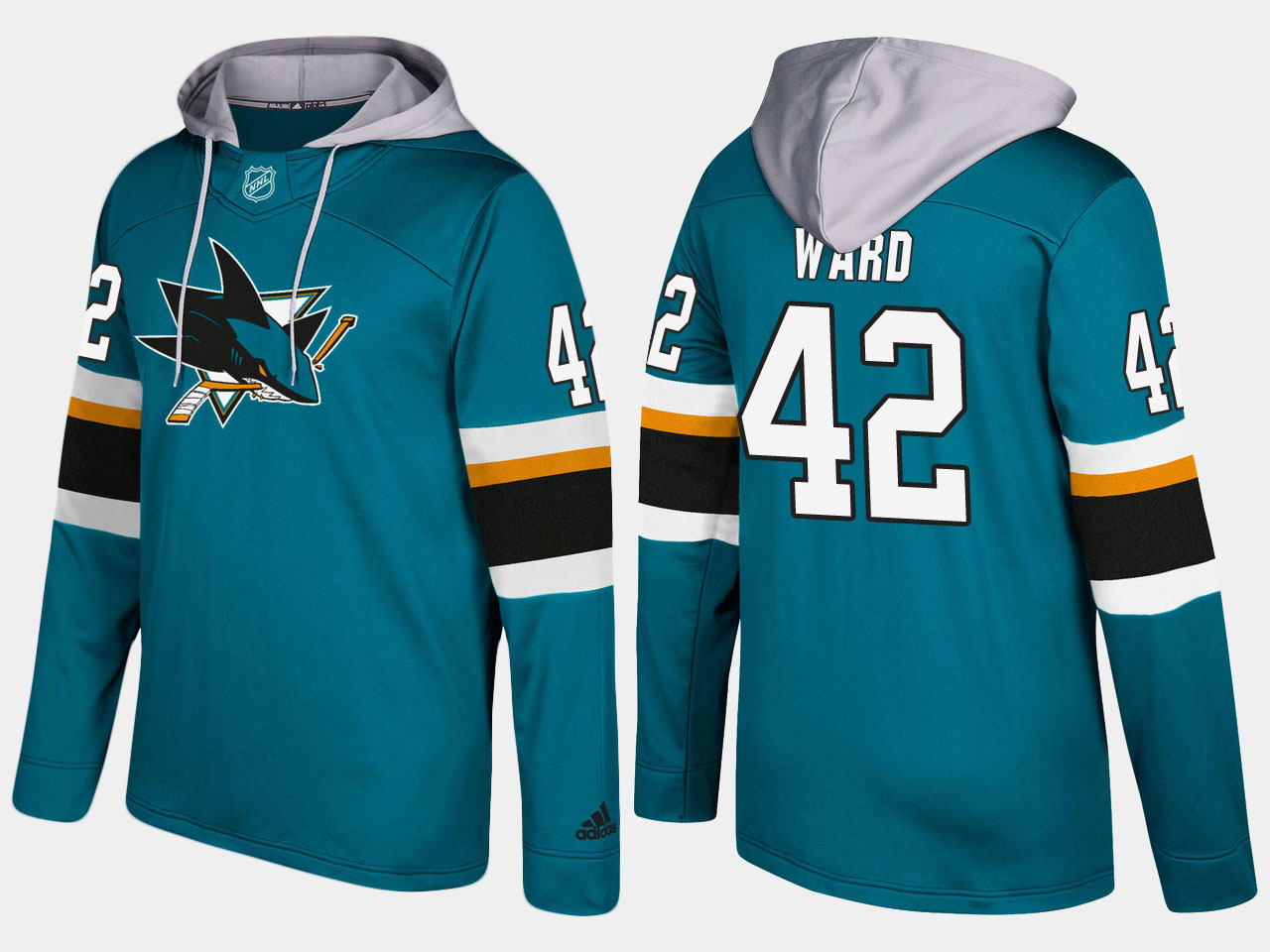 NHL Men San Jose sharks #42 joel ward blue hoodie->san jose sharks->NHL Jersey